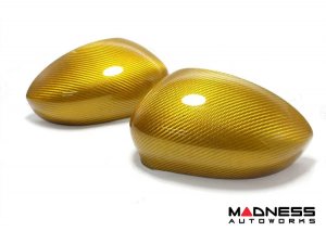 FIAT 500 Mirror Covers - Carbon Fiber - Yellow Candy